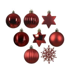 Kit de décoration de Sapin de Noël (40 pcs) Cristal Rouge