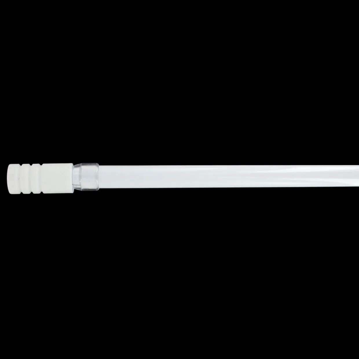 Kit de tringle extensible (85 à 135 cm) Cylindre strié Blanc