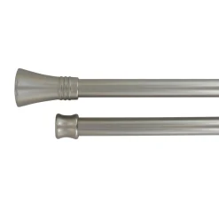 Kit de tringle extensible Double barres (L120 - L210 cm / D19 mm) Lotus Argent