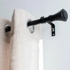 Kit de tringle extensible (L210 - L380 cm / D19 mm) Brasserie Noir Mat