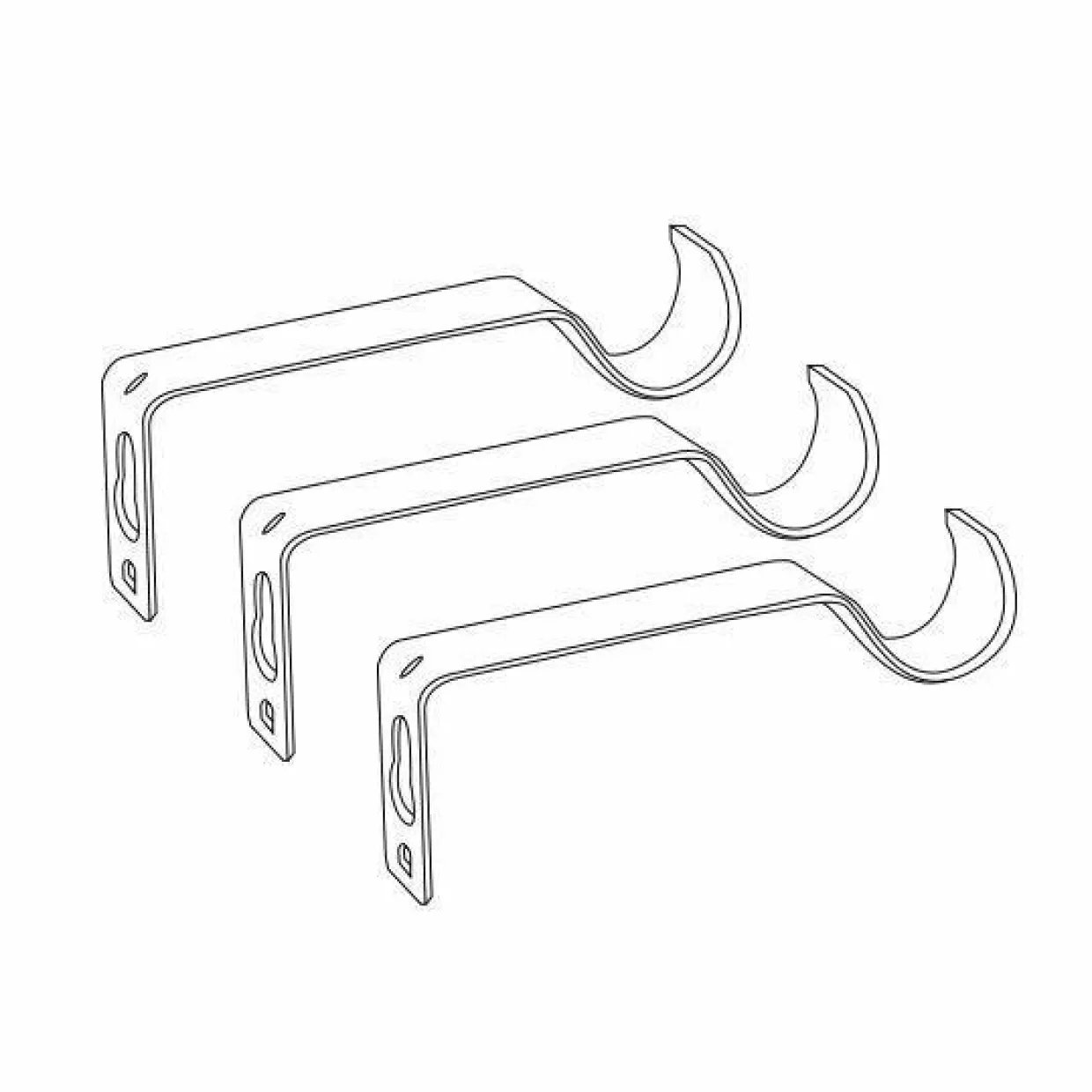 Kit de tringle extensible (L120 - L210 cm / D28 mm) Gaïa Noir