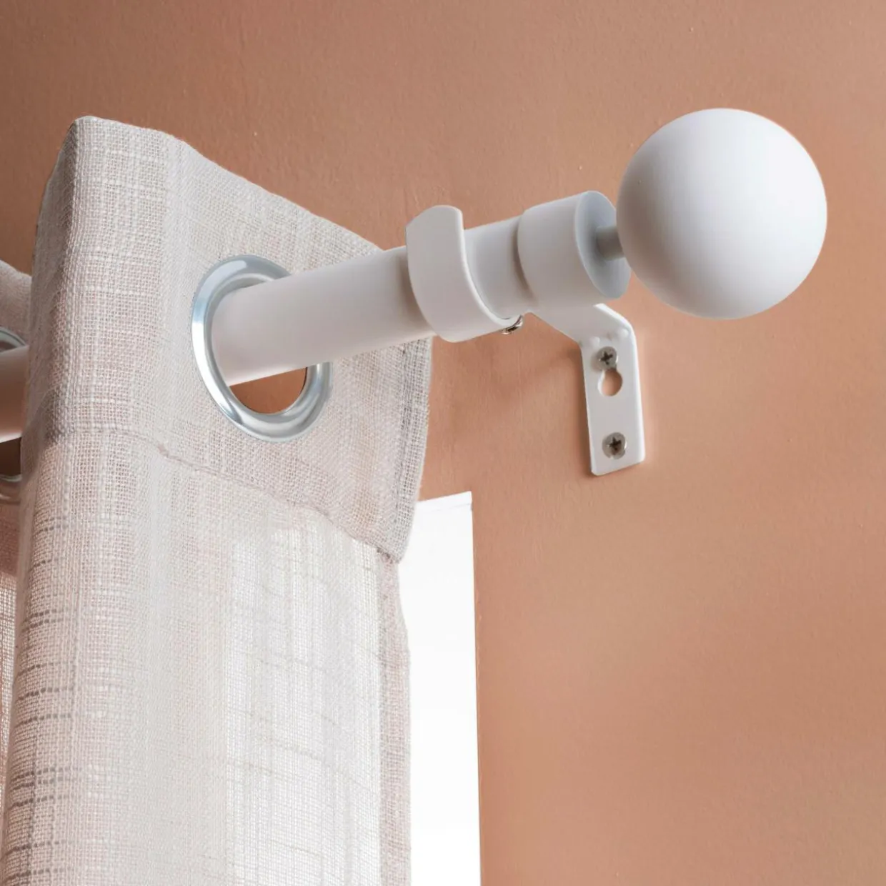 Kit de tringle extensible (L210 - L380 cm / D28 mm) Gaïa Blanc