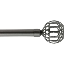 Kit de tringle rideau extensible (L120 - L210 cm / D19 mm) Facette Gris béton