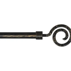 Kit de tringle rideau extensible (L210 - L380 cm / D19 mm) Demeure Noir