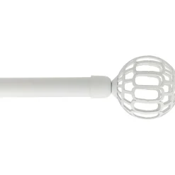 Kit de tringle rideau extensible (L120 - L210 cm / D19 mm) Facette Blanc mat