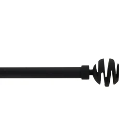 Kit de tringle rideau extensible (L210 - L380 cm / D19 mm) Villalouise Noir mat