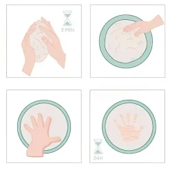 Kit empreinte pour bébé argile Rond Multicolore
