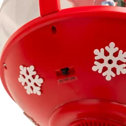 Lampadaire de Noël illuminé et animé (H150 cm) Boule Neige tombante Rouge