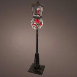 Lampadaire de Noël illuminé et animé 33 LED (H180 cm) Neige tombante Noir
