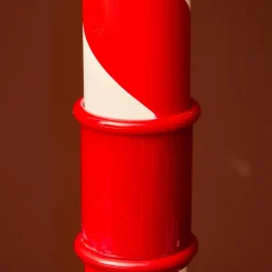 Lampadaire double illuminé 66 LED (H188 cm) Noël Magique Rouge