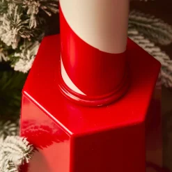 Lampadaire double illuminé 66 LED (H188 cm) Noël Magique Rouge