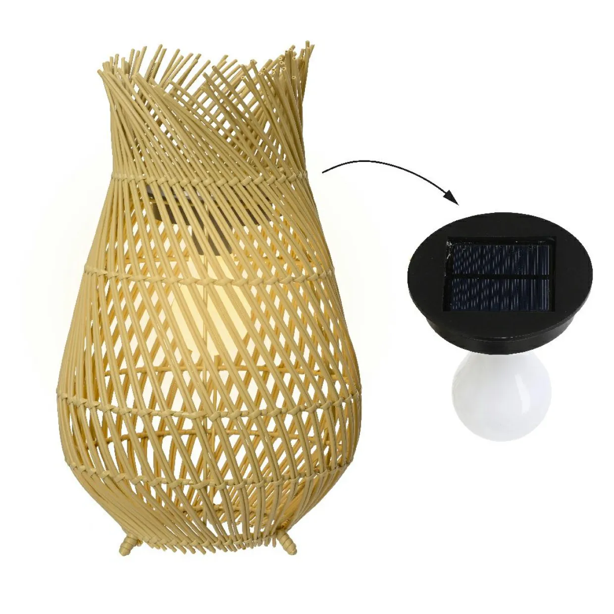 Lampe de jardin solaire LED (H36 cm) Tropical - Naturel