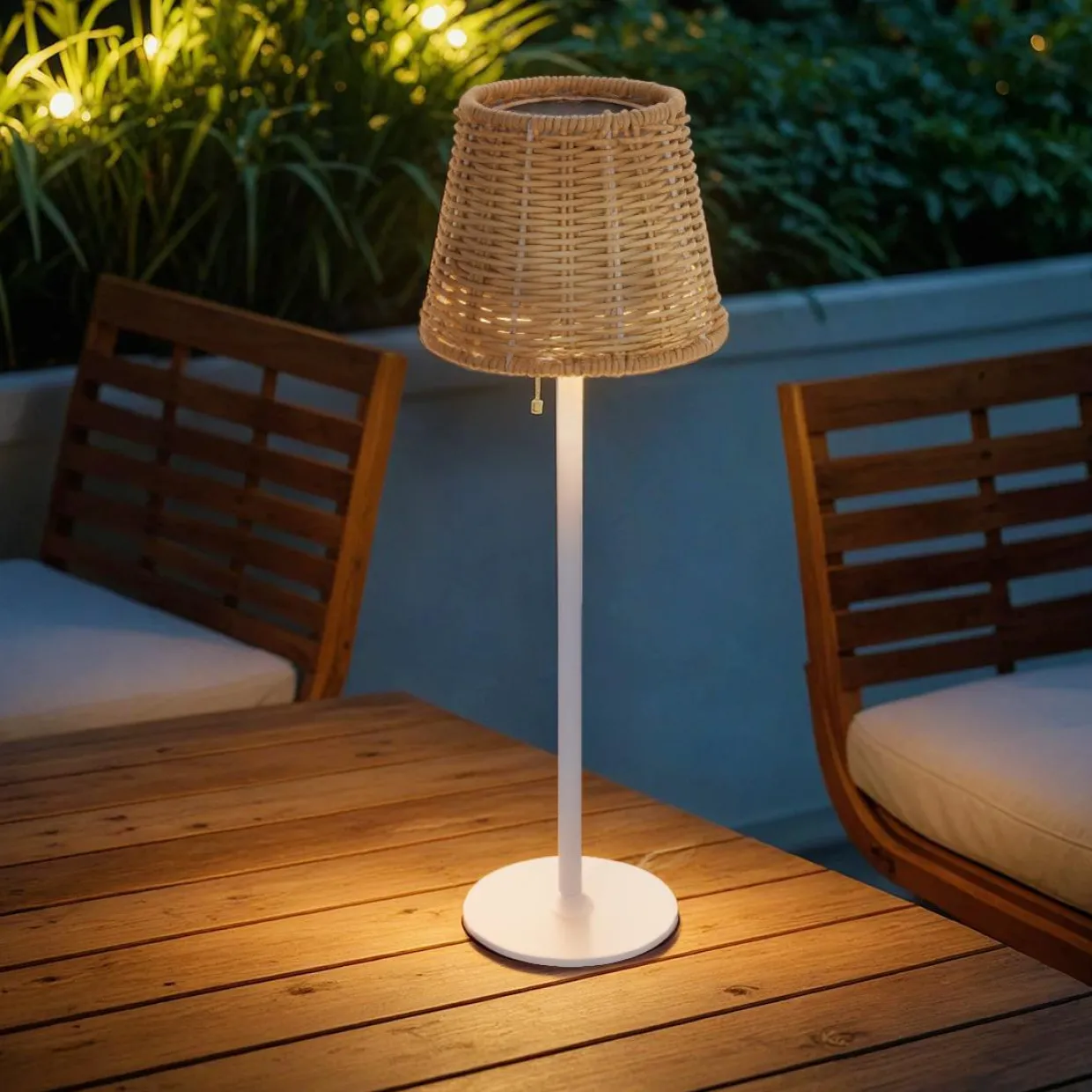 Lampe de table extérieure solaire LED (H38 cm) Marylebone Naturel