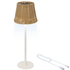 Lampe de table extérieure solaire LED (H38 cm) Marylebone Naturel