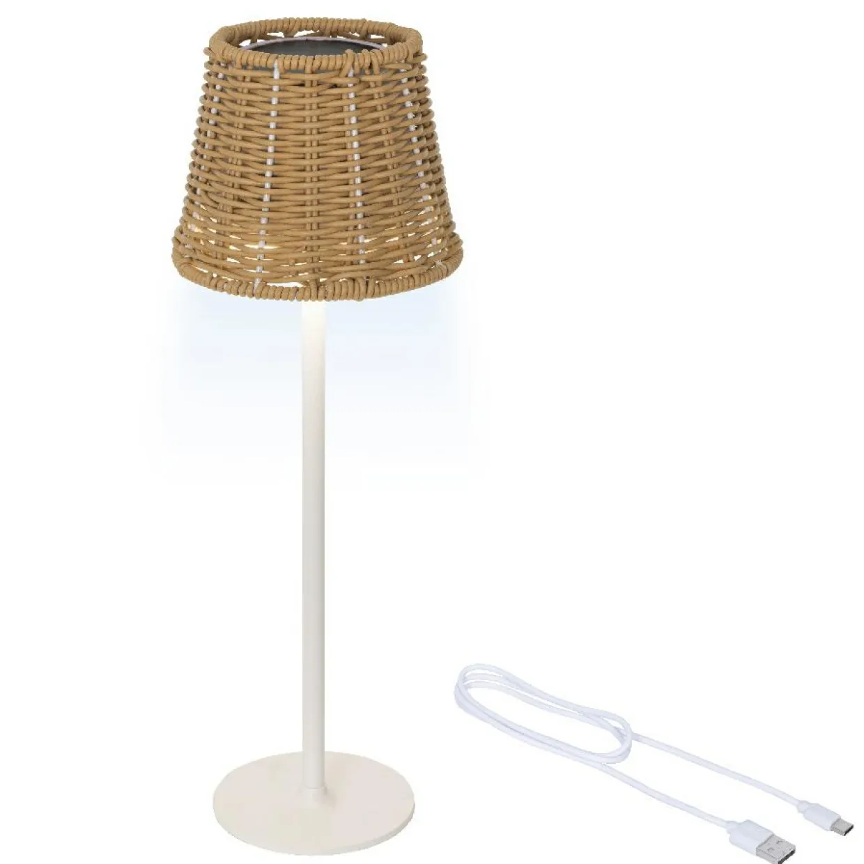 Lampe de table extérieure solaire LED (H38 cm) Marylebone Naturel