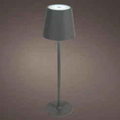 Lampe de table sans fil rechargeable USB 48 LED (H37 cm) Brooklyn Gris