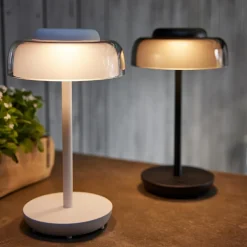 Lampe de table sans fil rechargeable USB 18 LED (H28 cm) Tribeca Blanc