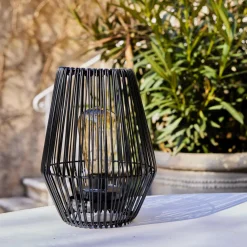 Lampe de table solaire LED (H23 cm) Calabre Noir