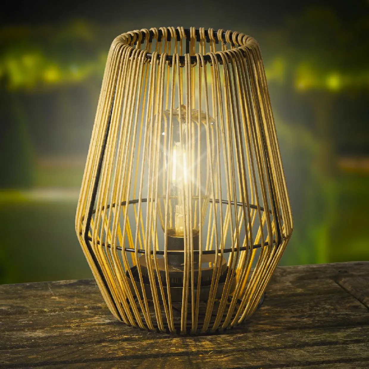 Lampe de table solaire LED (H23 cm) Calabre Doré