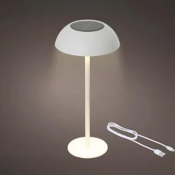 Lampe de table solaire 100 lumens (H33 cm) Malibu Blanc