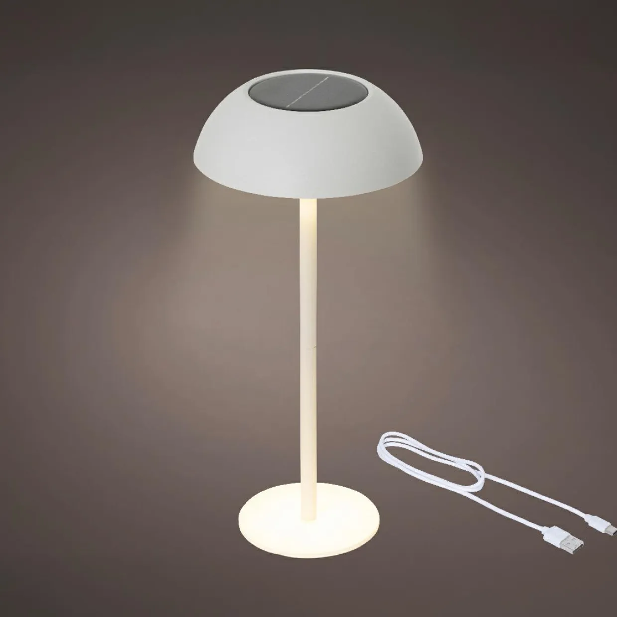 Lampe de table solaire 100 lumens (H33 cm) Malibu Blanc
