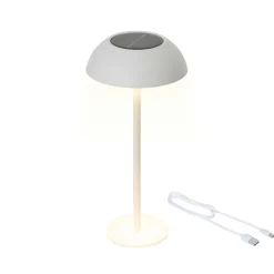 Lampe de table solaire 100 lumens (H33 cm) Malibu Blanc