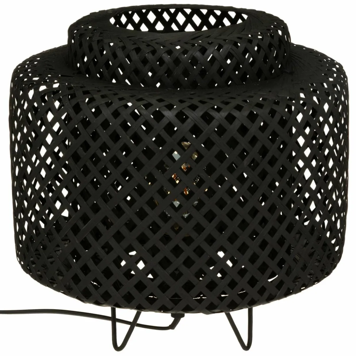 Lampe à poser bambou (H27 cm) Liby Noir