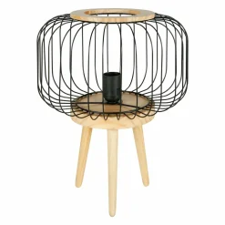 Lampe à poser bois et métal (H38 cm) Cicerone Noir