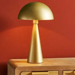 Lampe à poser champignon en métal (H38 cm) Emo Or