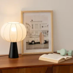 Lampe à poser coton (25 cm) Tobie Noir