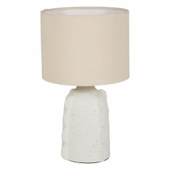 Lampe à poser céramique et lin (H34,5 cm) Aurora Blanche