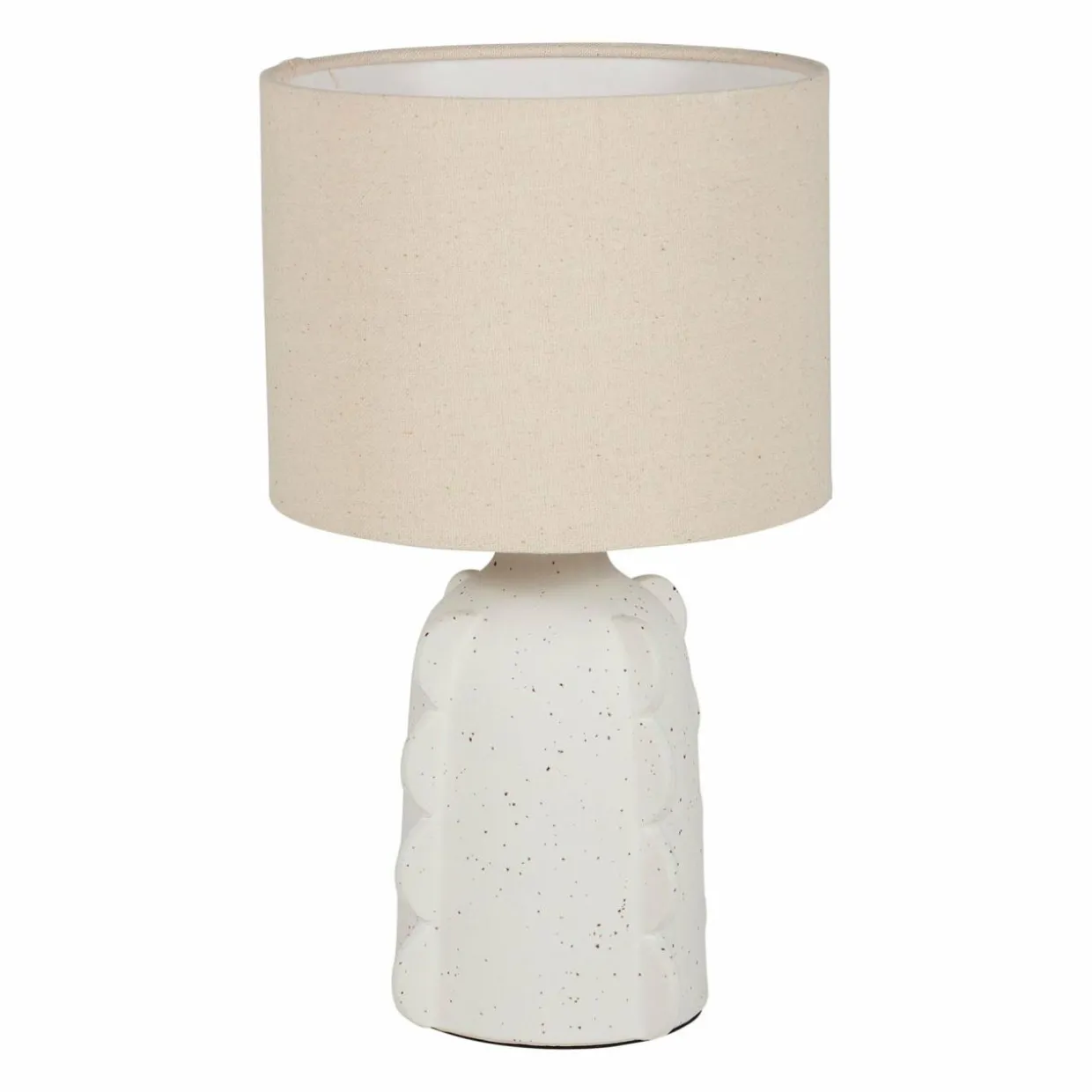 Lampe à poser céramique et lin (H34,5 cm) Aurora Blanche