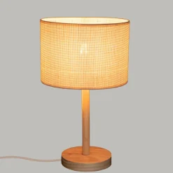 Lampe à poser en bois (H42 cm) Della Beige