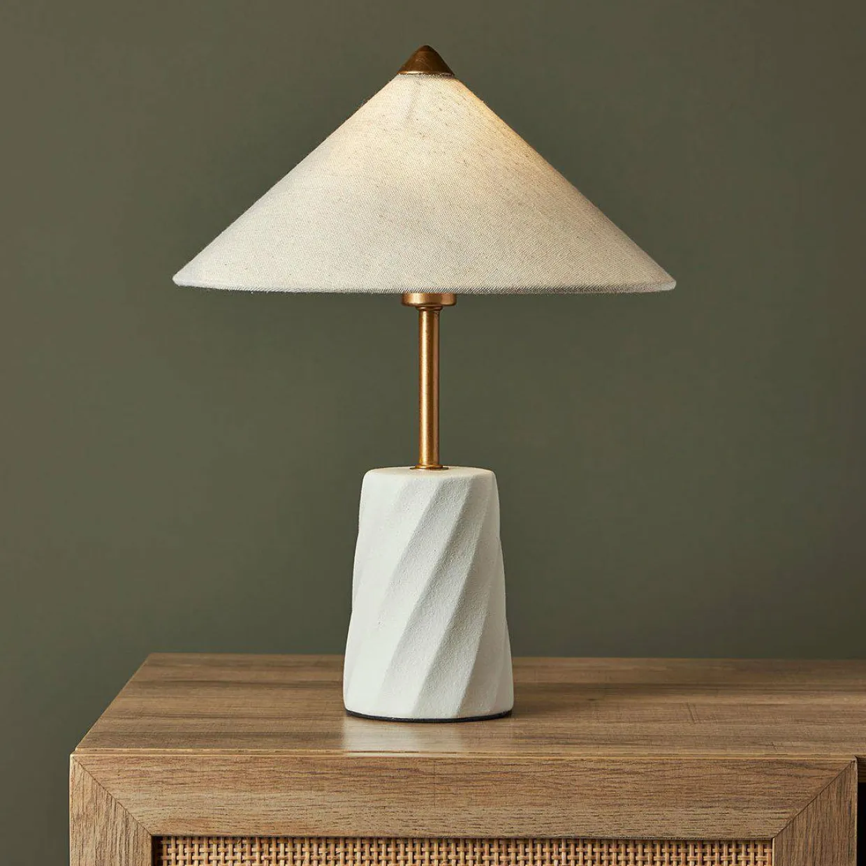 Lampe à poser en céramique (H37 cm) Fiamma Blanche