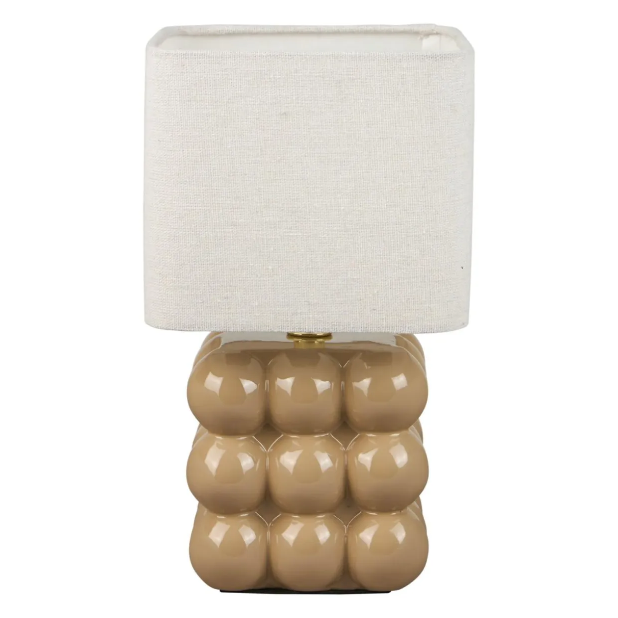 Lampe à poser en céramique (H27 cm) Pompon Beige