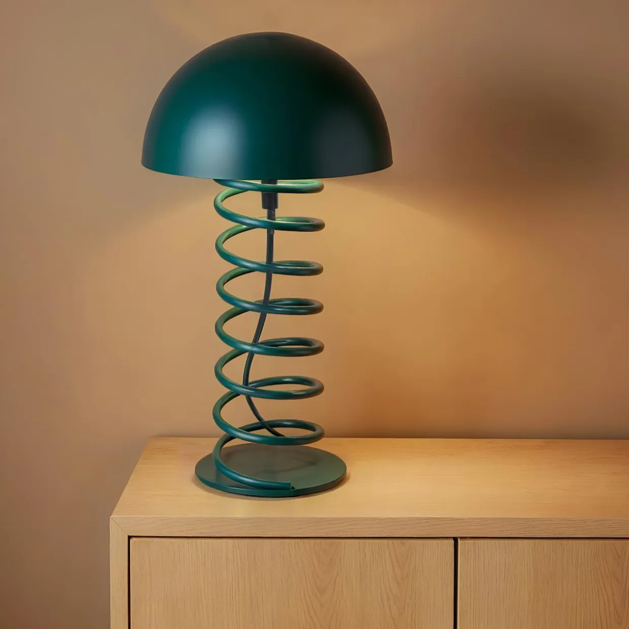 Lampe à poser en métal (H32 cm) Zigzag Bleue