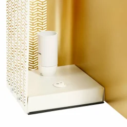 Lampe à poser en métal (L25 x H16 cm) Aladin Dorée et blanche