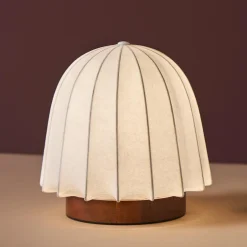 Lampe à poser en Tissu et Métal (H19 cm) Marcel Marron