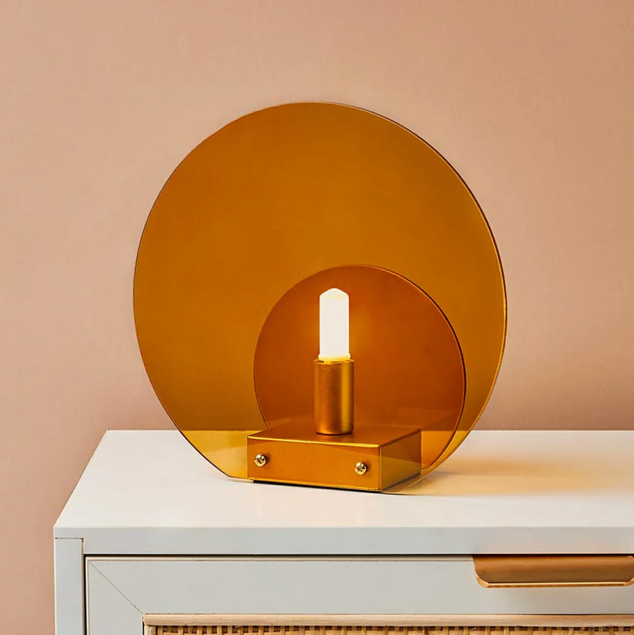 Lampe à poser en verre (D22 cm) Bowie Orange