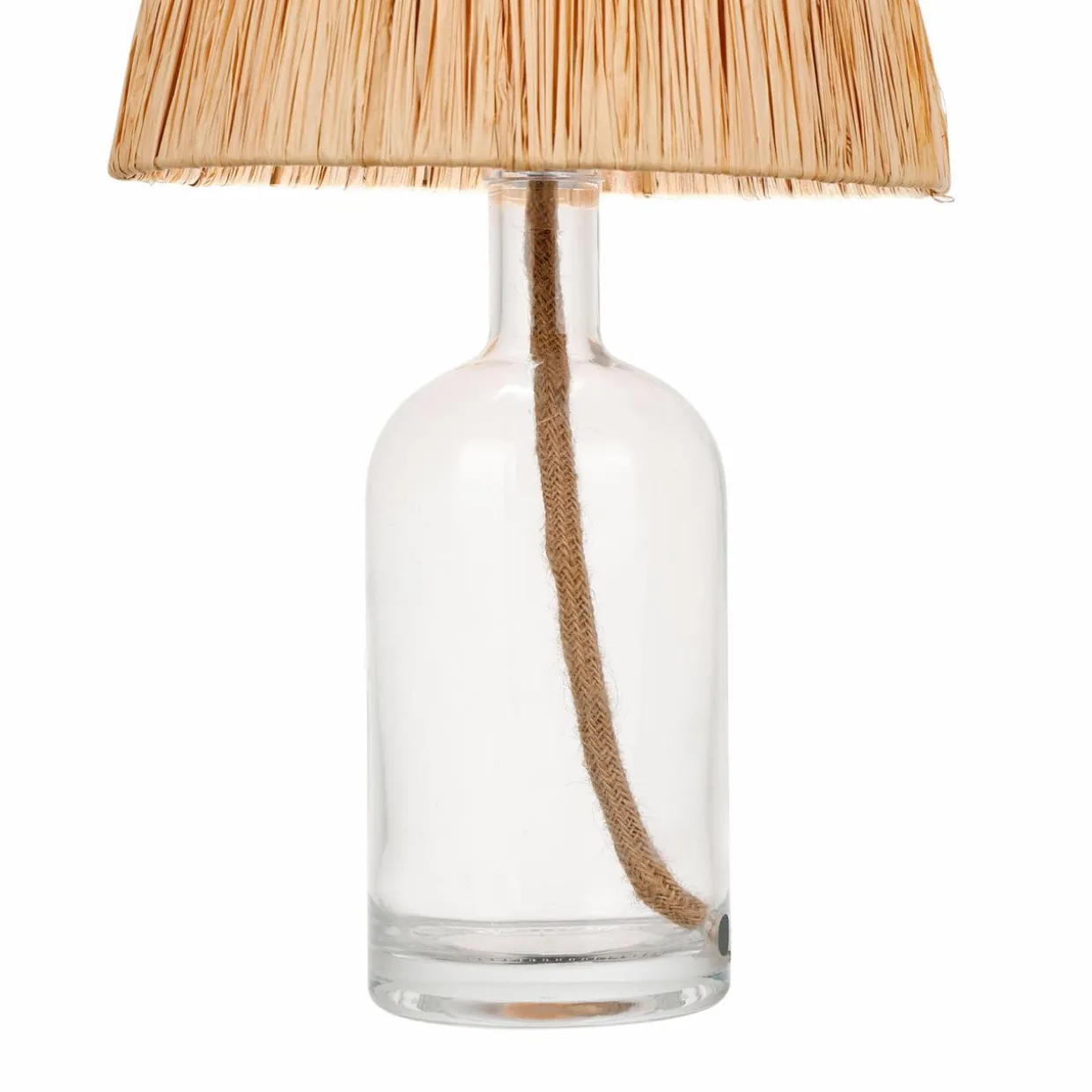 Lampe à poser en verre et corde (H40 cm) Haddock Naturel