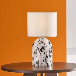 Lampe à poser en Verre et Lin (H31 cm) Pepper Noire