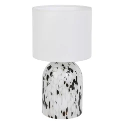 Lampe à poser en Verre et Lin (H31 cm) Pepper Noire