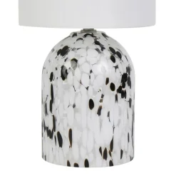 Lampe à poser en Verre et Lin (H31 cm) Pepper Noire