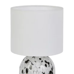 Lampe à poser en Verre et Lin (H31 cm) Pepper Noire
