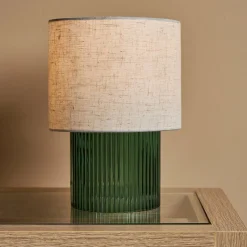 Lampe à poser en verre rétro (H22 cm) Teca Verte