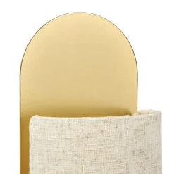 Lampe à poser métal et lin (H27 cm) Ornella Or