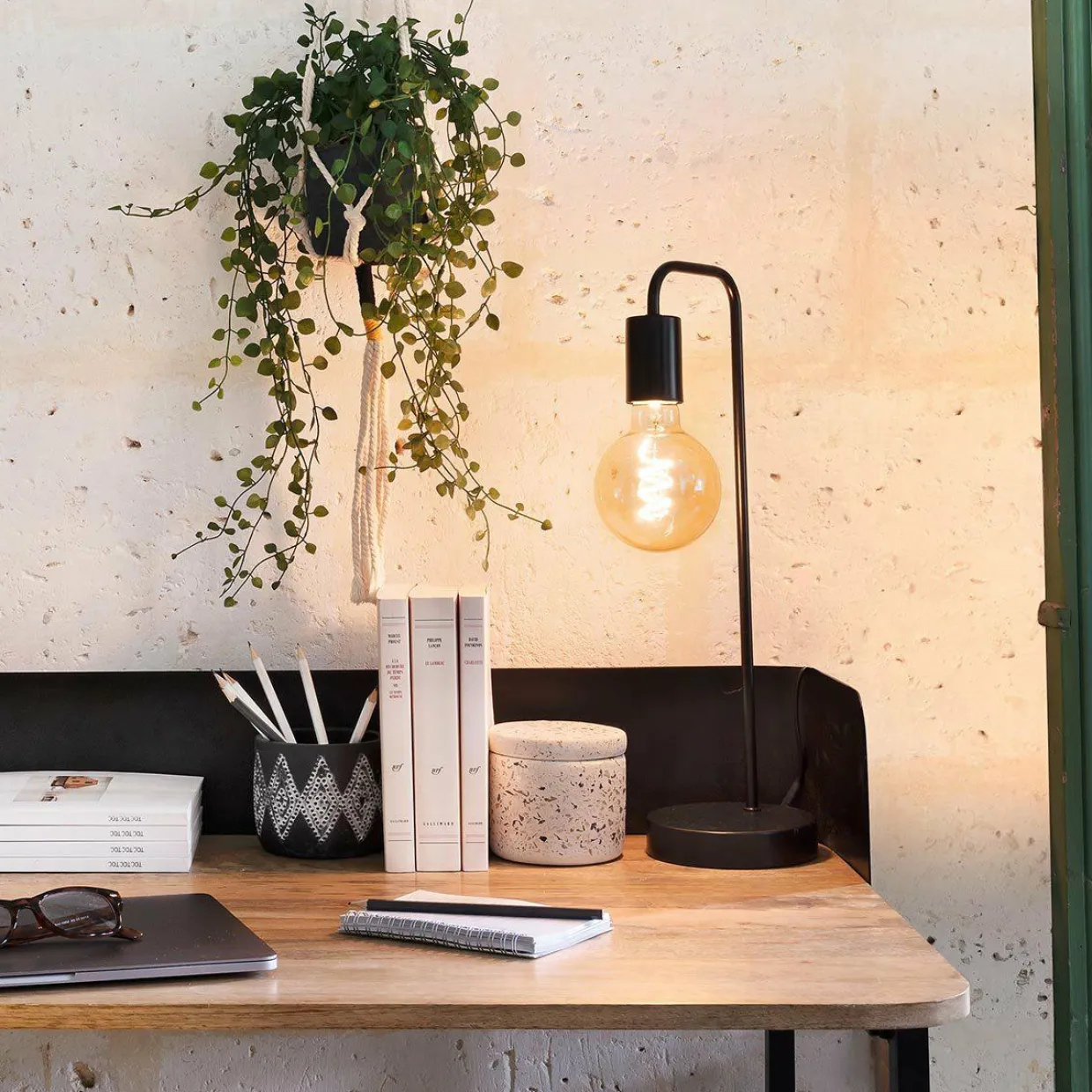 Lampe à poser métal (H45,5 cm) Arietis Noir