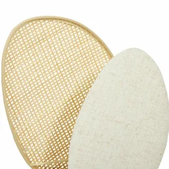 Lampe à poser rotin et lin (H40 cm) Almeria Beige
