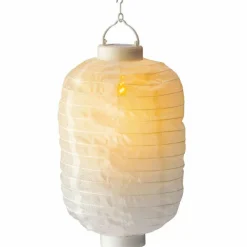 Lanterne chinoise solaire LED (D20 cm) Cylindre effet flamme Blanc chaud