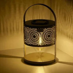 Lanterne solaire de table (H22,5 cm) à LED Noir